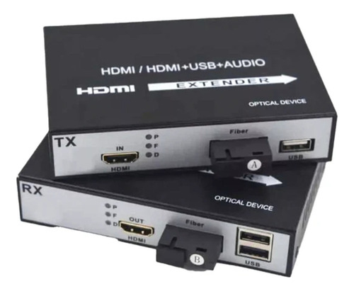 / Extensor Hdmi Via Fibra Óptica Com Kvm Usb P/ 20km 1080p