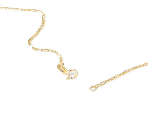 Cadena Figaro 3x1 Bitono 1.5mm 55cm Oro Italiano Solido 10k Color Dorado