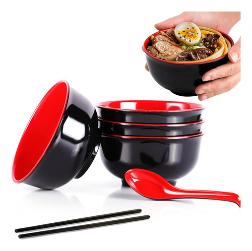 Juego De 4 Cuencos De Sopa De Fideos De Melamina, Vajilla