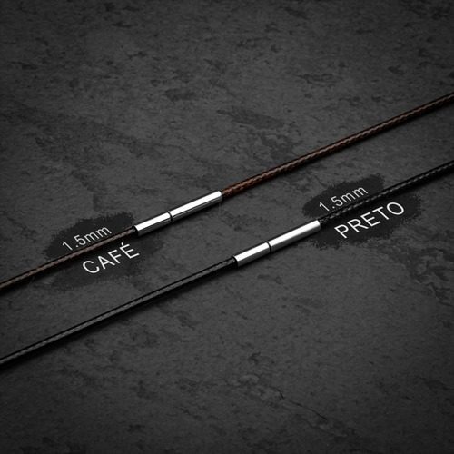 Kit Cordão Pingente Bussola J-1513 Combo Braceletes Ogrife Cor Cordão Café