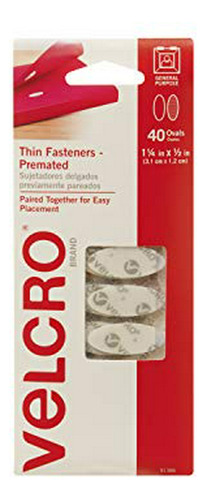 Velcro Marca  thin Fasteners  premated  óvalos, 40 sets 