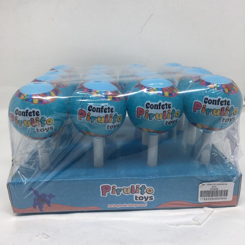 Confete Pirulito Toys Azul Com 16 Unidades