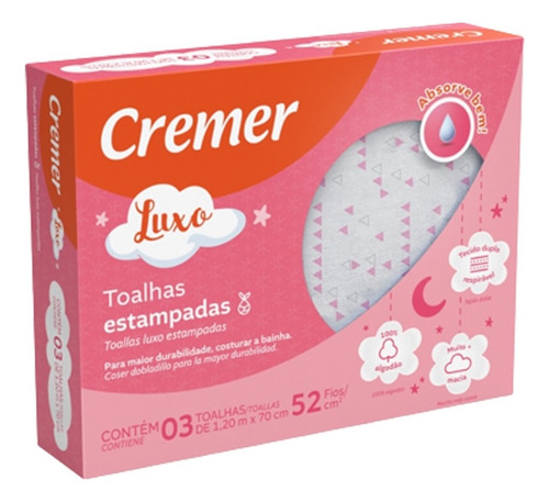 Toalha Fralda Cremer Estampada Menina Caixa C/3