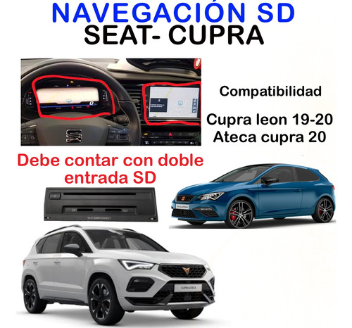 Tarjeta De Navegación Seat - Cuppra , Con Doble Entrada Sd 