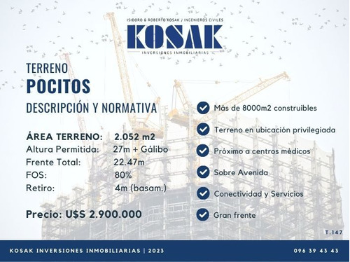 Gran Terreno En Pocitos Sobre Avenida (ref: Ksk-1843)