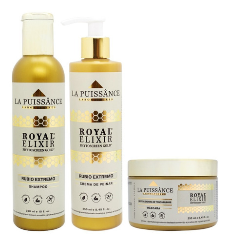 La Puissance Royal Elixir Shampoo Crema Peinar Máscara 3c