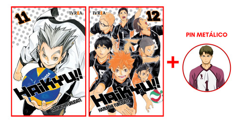 Combo Haikyu!! 11 Y 12 + Pin - Manga - Ivrea