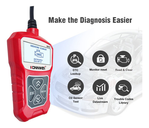 Scanner Automotivo Konnwei Kw310 Universal Car Profissional