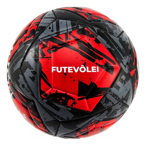 Bola De Futevôlei Licenciada Flamengo Mengo - Dualt Cor Preto/vermelho