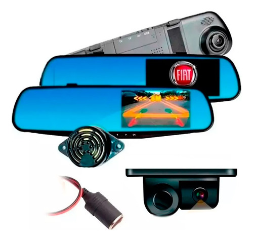 Espejo Retrovisor Dvr Camara Y Sensor De Reversa Fiat