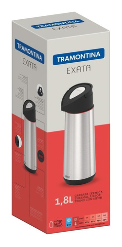 Imagen 2 de 2 de Termo Tramontina Exata Stainless steel with glass container de vidrio 1.8L