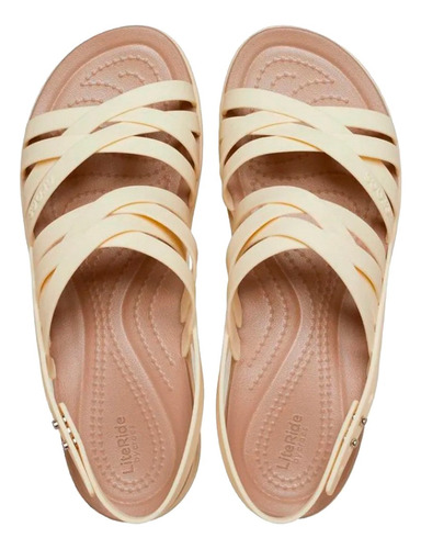 Imagen 5 de 6 de Sandalia Crocs Mujer Brooklyn Strappy Low Wdgw Bone Empo2000