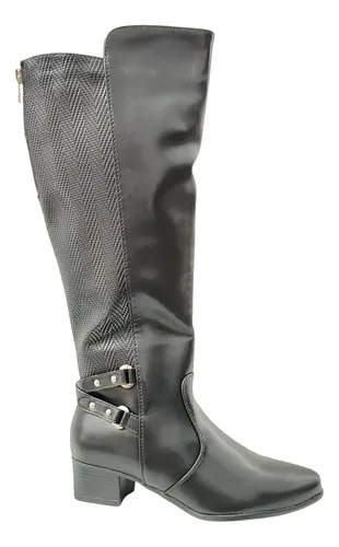 Bota Cano Alto Preto Yaros Montaria Ajuste Panturrilha