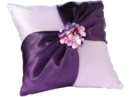 Lillian Rose Purple Flower - Almohada Para Anillo De Boda