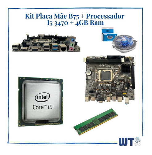 Kit Intel Core I5 3470 3.6 Ghz + Placa H61 + 4 Gb Ram Promo