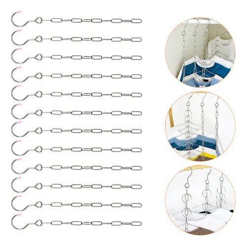 Wd Cadena De Ropa De Metal Para Colgar Ropa, 12 Unidades,