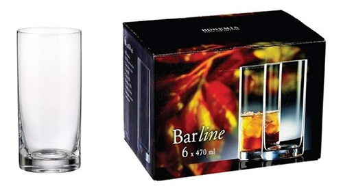 Vaso Bohemia Crystal Whisky/trago Largo Barline 470ml X6