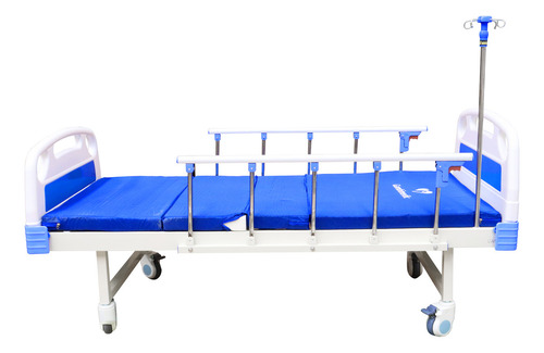 Gambimedic Cama Hospitalaria Manual Dos Funciones Elevacion Respaldo Y Reposapiernas Barandal Tarjetero Ruedas Con Seguro Soporta Hasta 260kg Ideal Para Casa Con Colchon Portasuero Mesa Para Comer