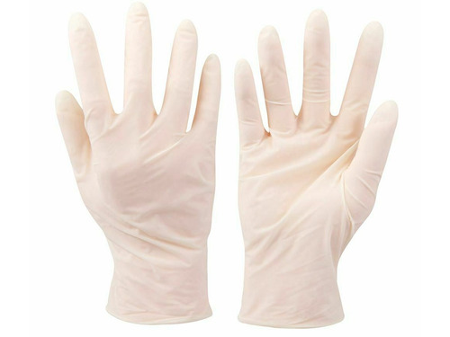 Guantes De Vinilo Mediglove Color Crema X100 Sin Polvo