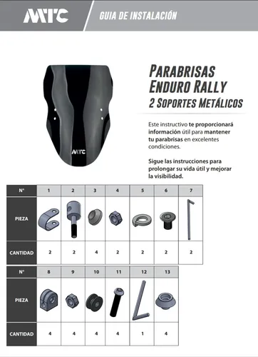 Cupula + Soporte Rally Transparente Para Akt 250r Mtc