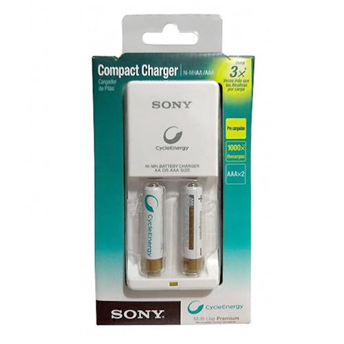 Nuevo Modelo Cargador Sony + 2 Pilas Sony 800 Aaa Cycle !!!