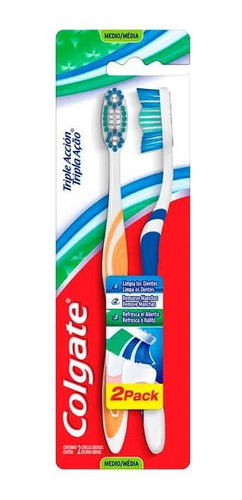 Cepillo Dental Colgate Triple Accion 2 Unidades