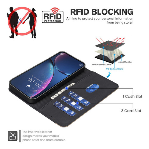 Funda De Piel Tipo Cartera Para Teléfono Oppo A54 A54s A55