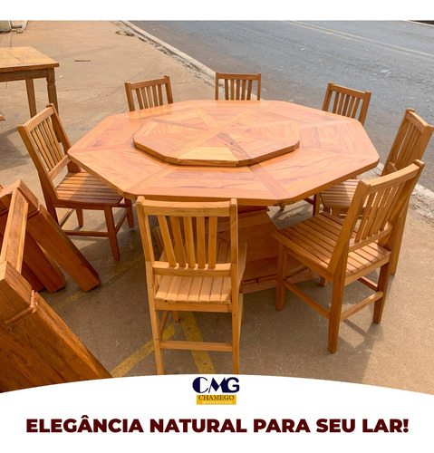 Mesa De Jantar Dodecágno +12 Cadeiras