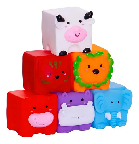 Set De Cubos De Silicona Bath Toys Funny Land Ft960 Color Modelo Sapo