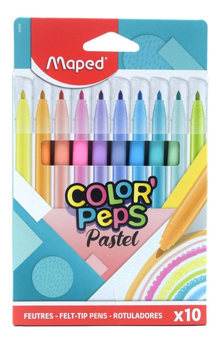 Marcadores Maped Color Peps Pastel Cont. 10 Piezas