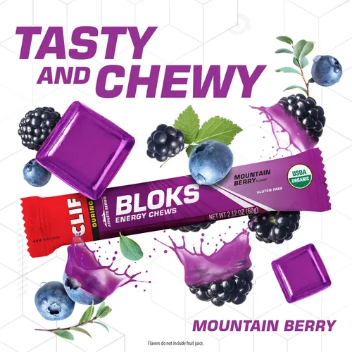 Energy Chews Clif Bloks Sabor A Bayas De Montaña, 50 G (18 U