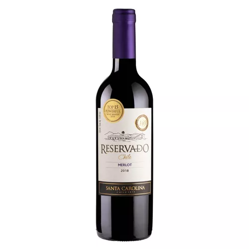 Imagem 1 de 2 de Vinho tinto meio seco Merlot Santa Carolina Reservado 2018 adega Viña Santa Carolina 750 ml