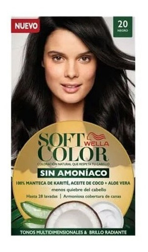 Tinte Soft Color Wella Sin Amoniaco Tono 20 Negro