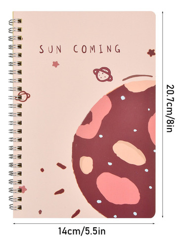 A 4 Cuaderno Libreta De Espiral Rayado De Planetas 60 Hojas