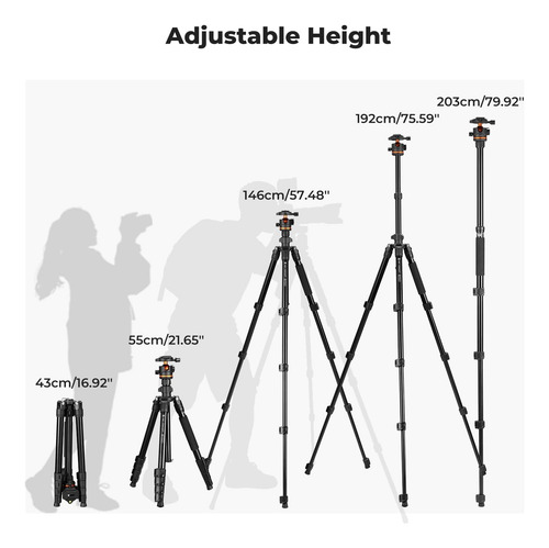 Concepto K&f 756 Trípode De Cámara, Trípodes Dslr De Pesado