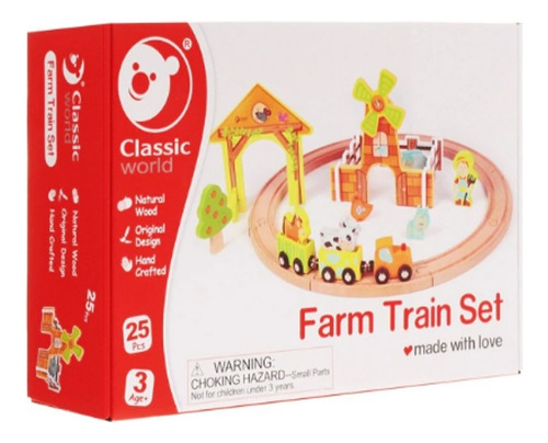 Tren De Madera C Vias P Armar Classic Wordl+packaging Regalo