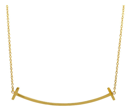 Collar De Mujer Dorado Con Sonrisa