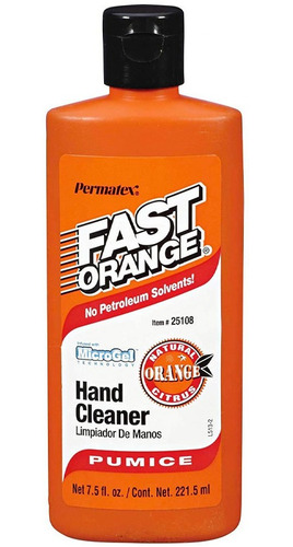 Limpiador Quita Grasa Para Manos Fast Orange Permatex 221 Ml