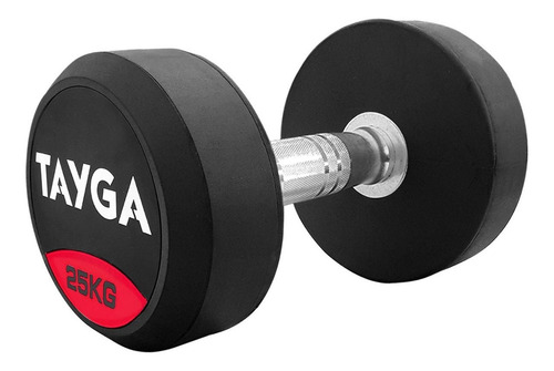 Mancuerna Redonda Tayga 25 Kg Gym 1 Pza Color Negro