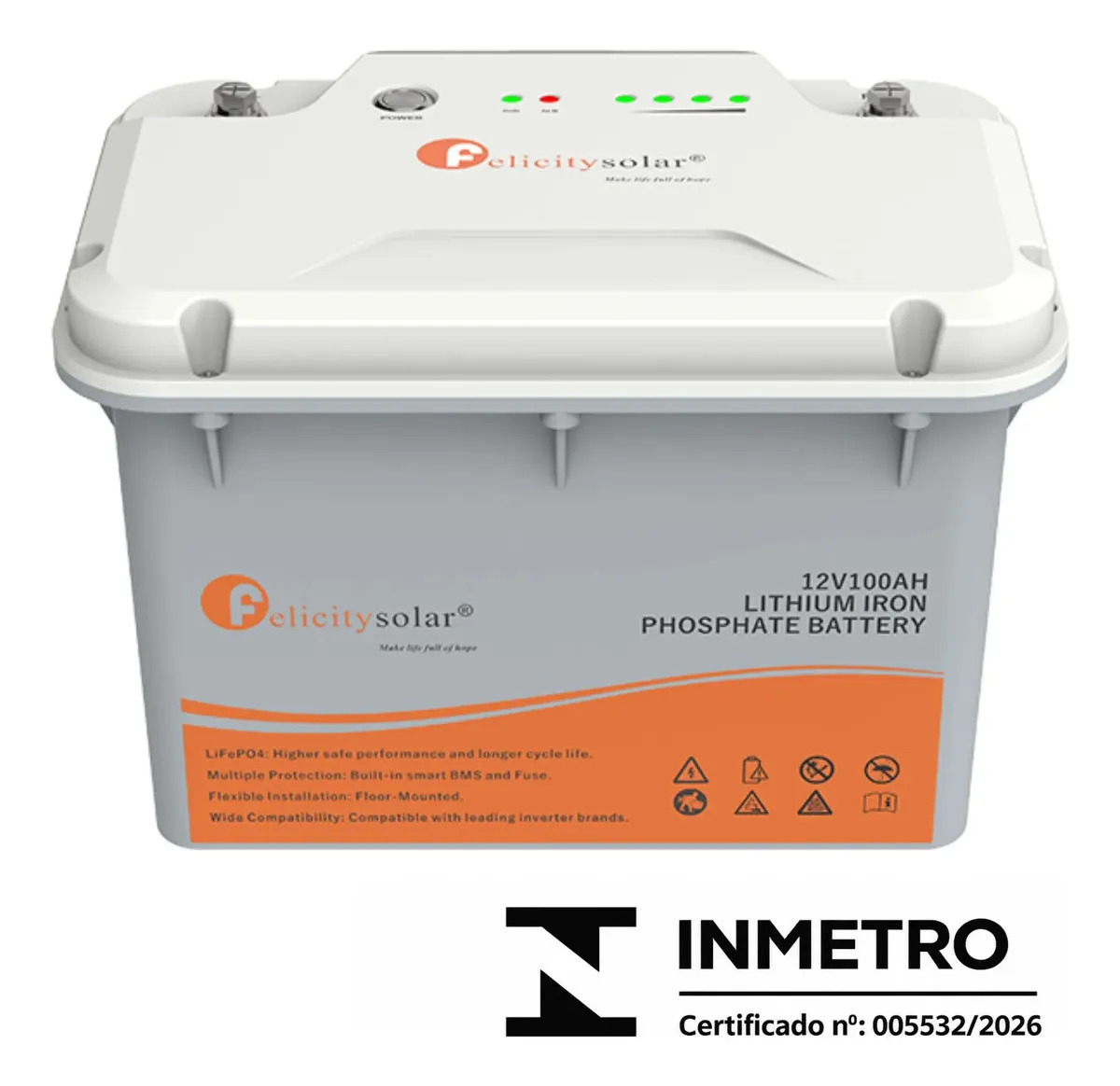 Bateria De Lítio 12v 100ah Lifepo4 Felicity Solar