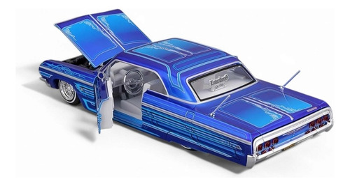 Hopping Low Rider 1964 Chevrolet Impala Ss 1/24 Escala Azul