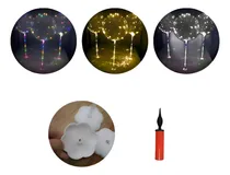 Comprar 10 Globos Burbuja  Led +palito40 + Inflador + Pilas + Base Blanco Burbuja