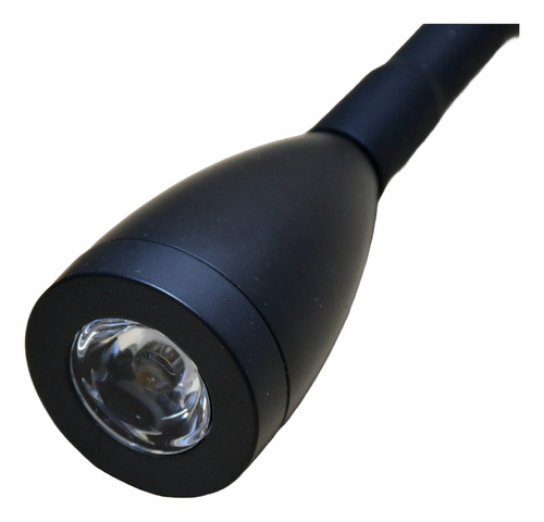 Lampara De Pared 220v Velador 3w Direccional Luz De Lectura Negro