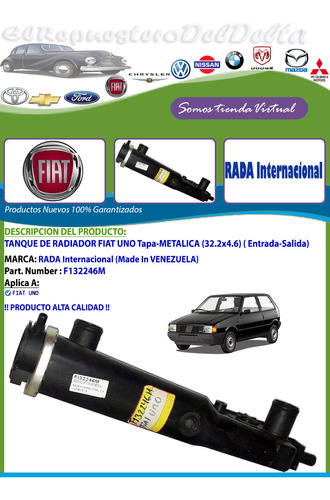 Tanque De Radiador Fiat Uno Tapa-metalica (32.2x4.6) 