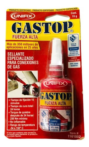 Sellante Para Conexiones De Gas Fuerza Alta 10g Gastop