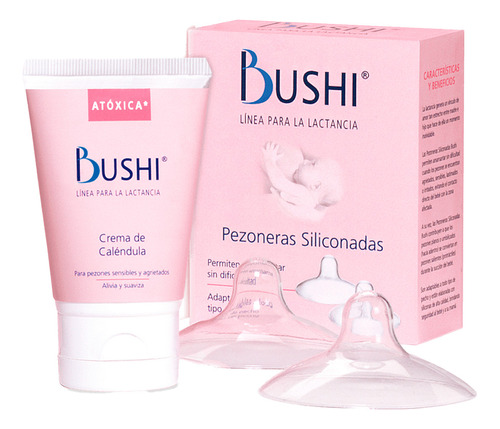 Kit Bushi Para Madres Crema 50g Y Pezoneras X2