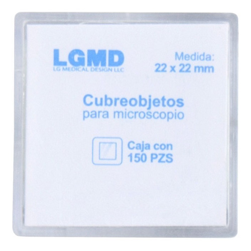 Cubreobjetos De Vidrio Para Microscopio 22x22mm Caja 150 Pzs