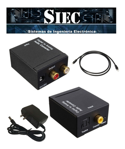 Convertidor Audio Digital Optico A Rca Con Adaptador Y Cable