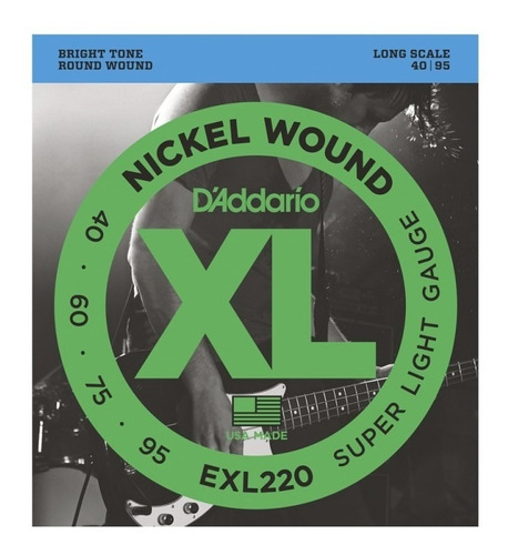 Daddario Exl220 - 040-095 Encordado Bajo 4 Cuerdas