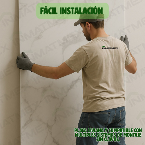 Panel Tipo Marmol Para Cocinas 4pz 60x120 Cm Inmatmex Color Blanco MÁRMOL 60X120